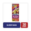 Hefty Slider Bags, 1 gal, 1.5 mil, 2.5" x 11", Clear, PK30 R81430